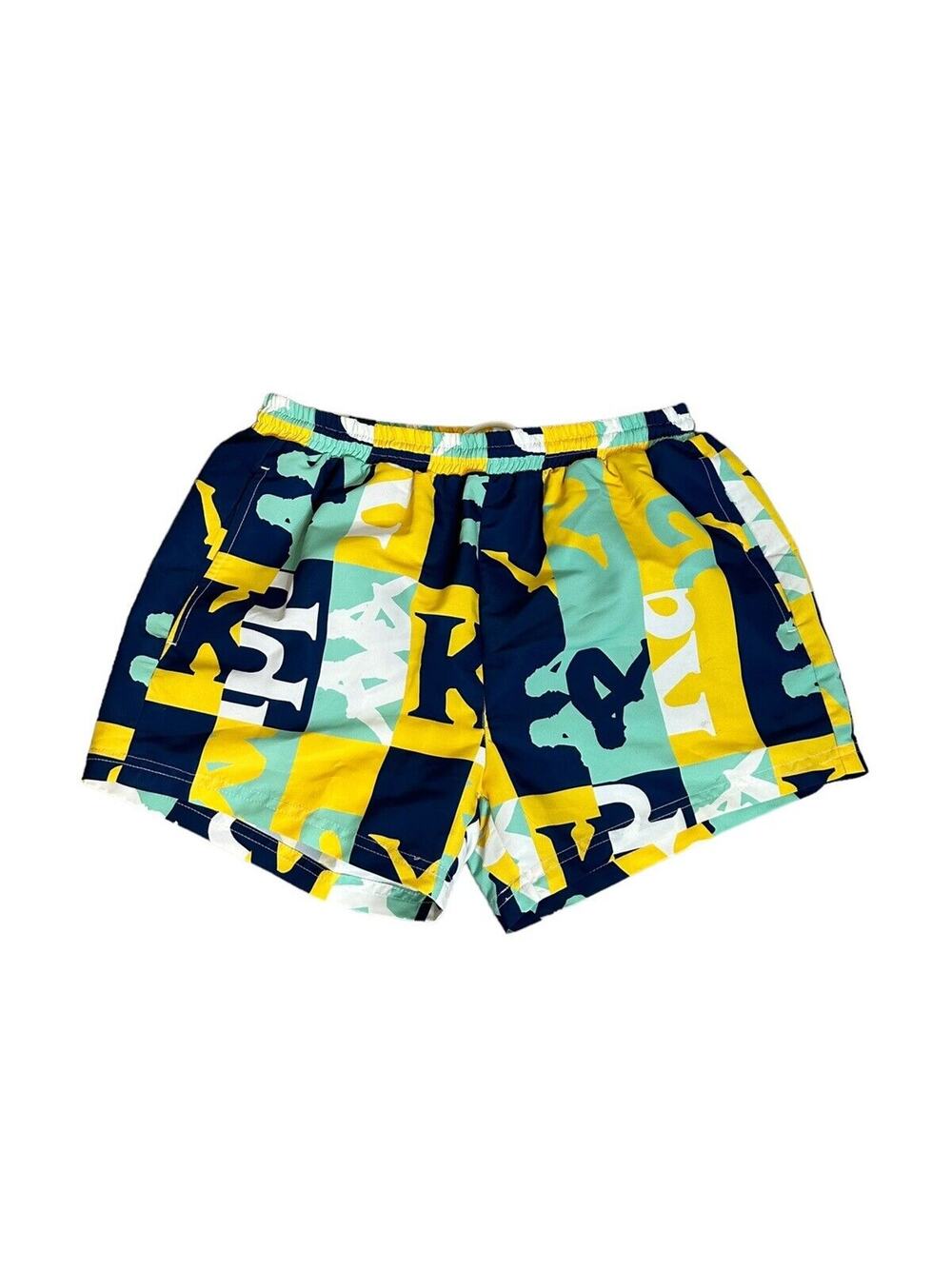 NEW Kappa Authentic Sand Cake All Over Logo Brand Bold Swim Shorts Trunks Small